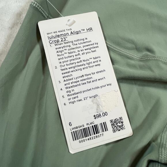 NWT Lululemon Align HR Crop 23” - Size 6 - Picture 6 of 6